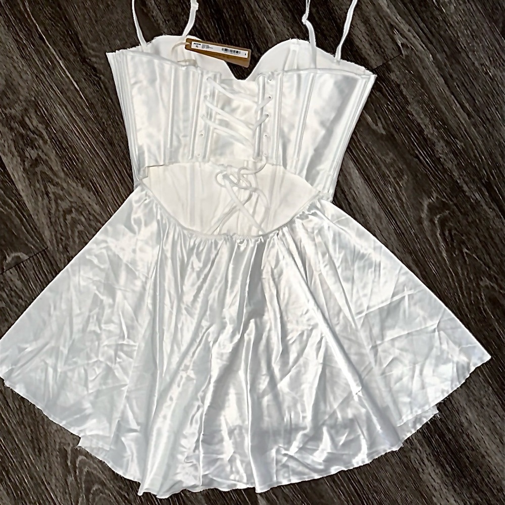 SKIMS - Woven Shine Corset Mini Dress - Picture 6 of 6